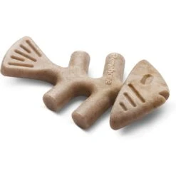 Benebone Fishbone Tough Puppy Chew Toy, Brown, 2 Count