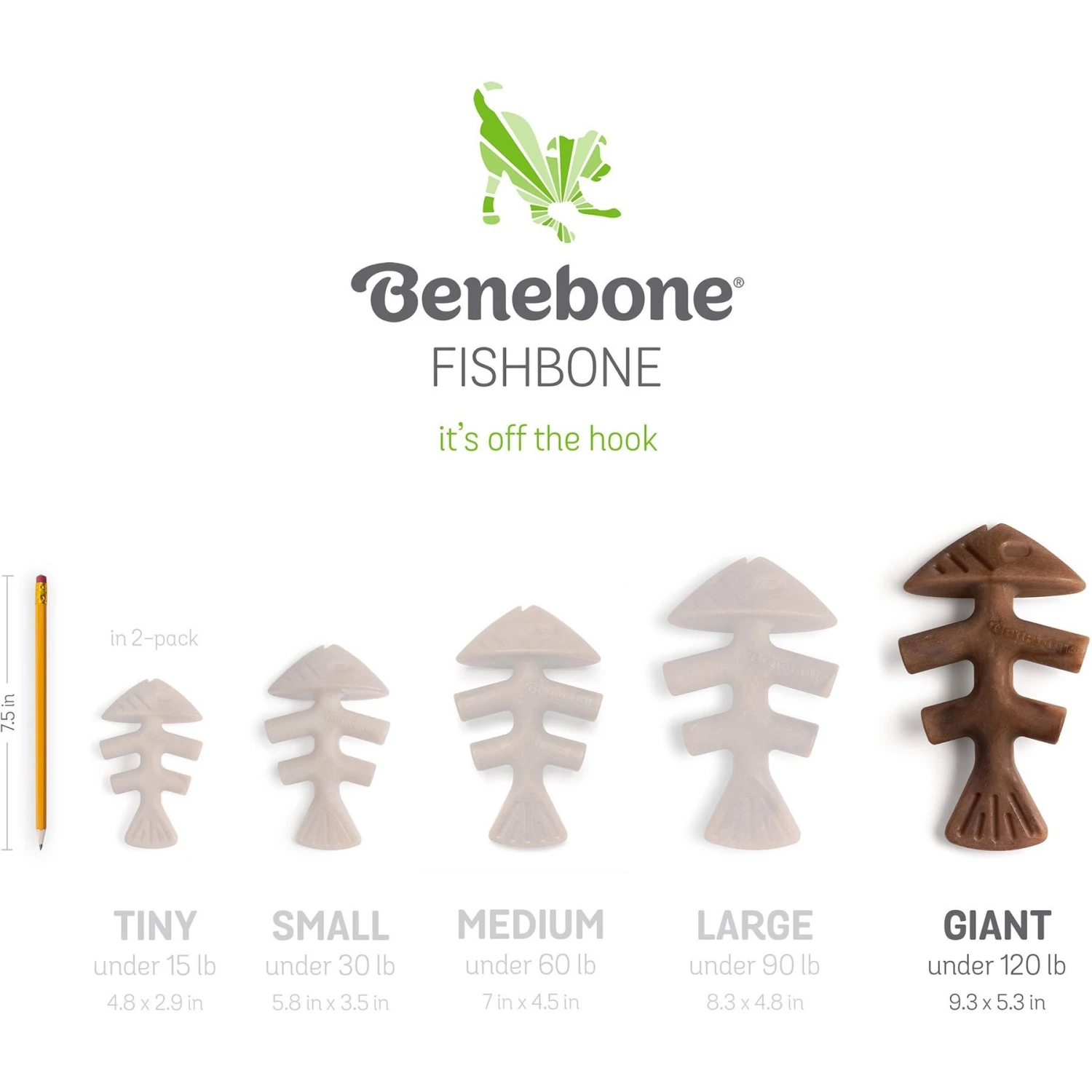 Benebone Fishbone Dog Chew Toy, Brown, Giant 6 Benebone Fishbone Dog Chew Toy, Brown, Giant - Image 6