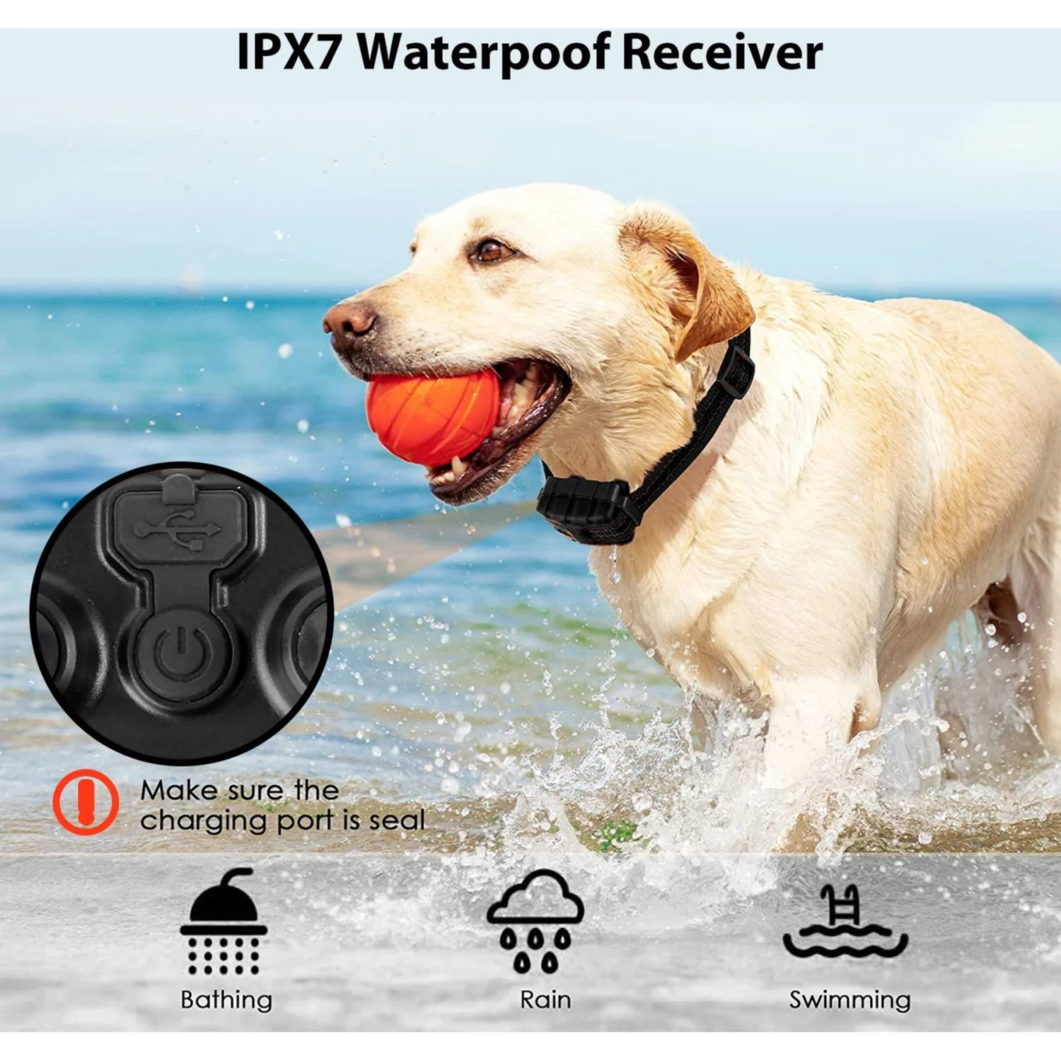 Luckypets 1640-ft Remote Range & Rechargeable With 3 Training Modes Dog Training Collar, Black 4 Luckypets 1640-ft Remote Range & Rechargeable With 3 Training Modes Dog Training Collar, Black - Image 4