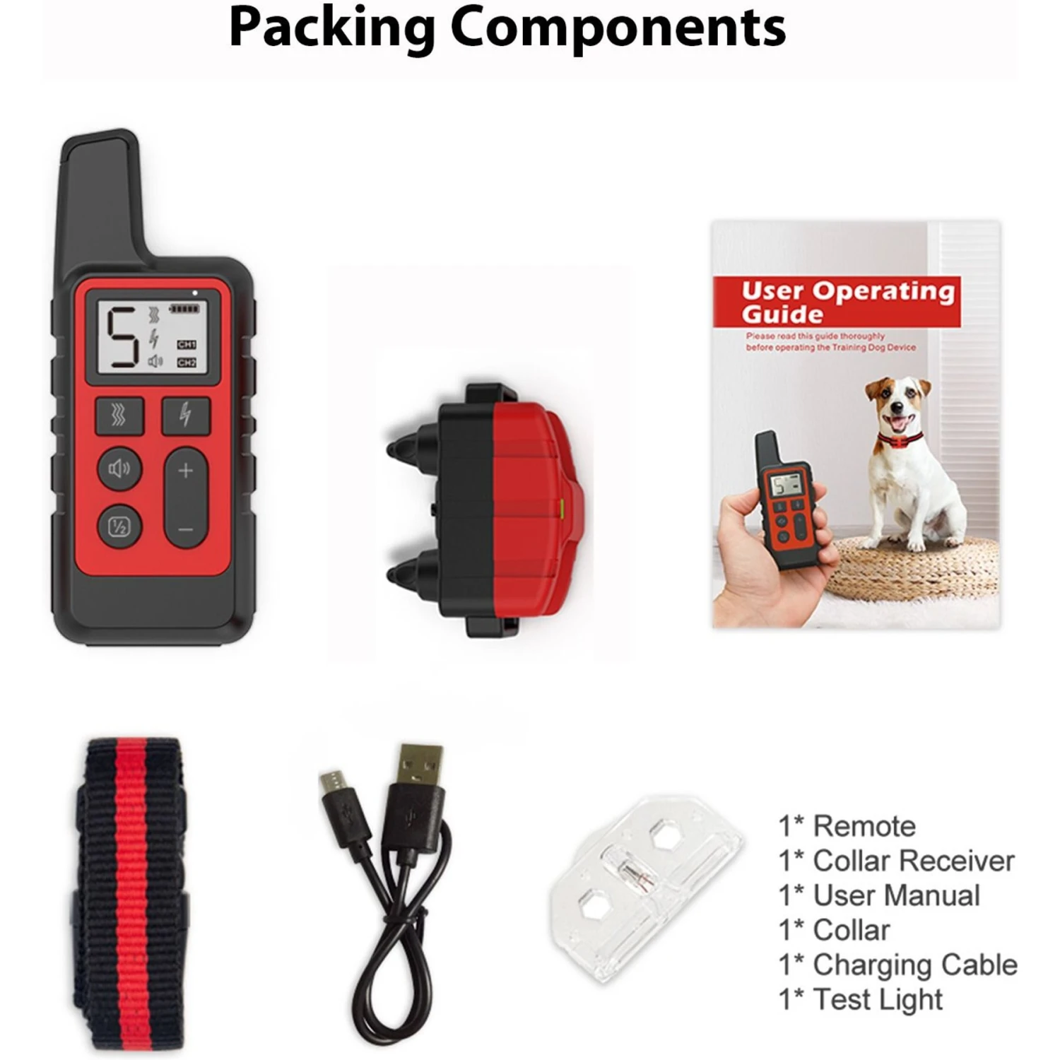 Luckypets IPX7 Waterproof Reveiver, Rechargable & 1640-ft Remote Range Dog Collar, Red 9 Luckypets IPX7 Waterproof Reveiver, Rechargable & 1640-ft Remote Range Dog Collar, Red - Image 9