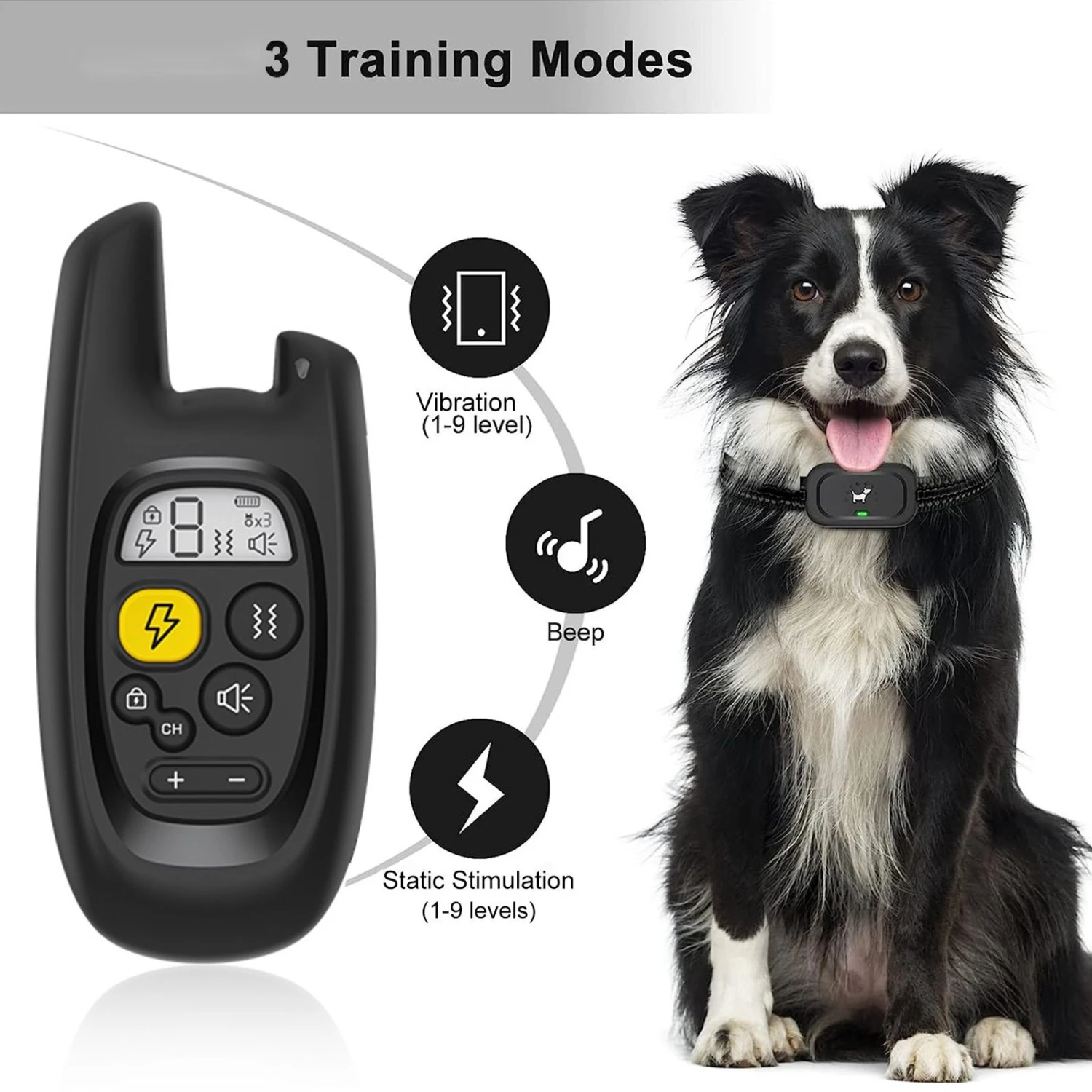 Luckypets IPX7 Waterproof Rechargeable Dog Electric Training Collar, Black, 2 Count 2 Luckypets IPX7 Waterproof Rechargeable Dog Electric Training Collar, Black, 2 Count - Image 2