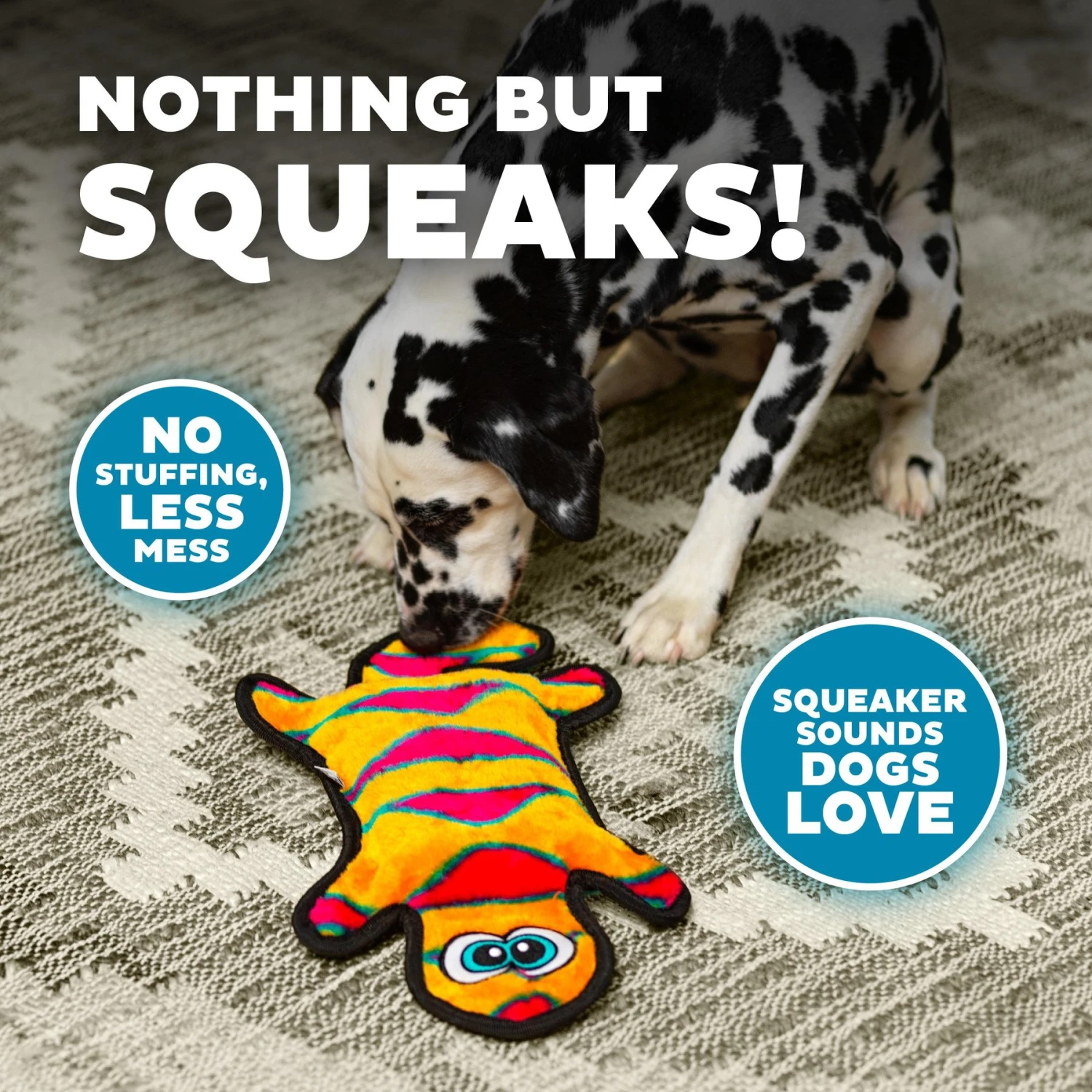 Outward Hound Invincibles Geckos Squeaky Stuffing-Free Plush Dog Toy 4 Outward Hound Invincibles Geckos Squeaky Stuffing-Free Plush Dog Toy - Image 4