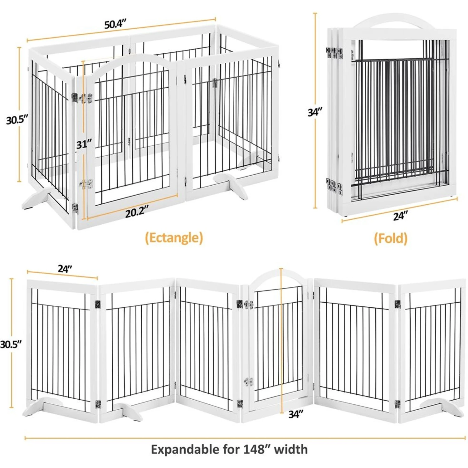 Yaheetech 6-Panel Foldable Wire Dog Gate 3 Yaheetech 6-Panel Foldable Wire Dog Gate - Image 3