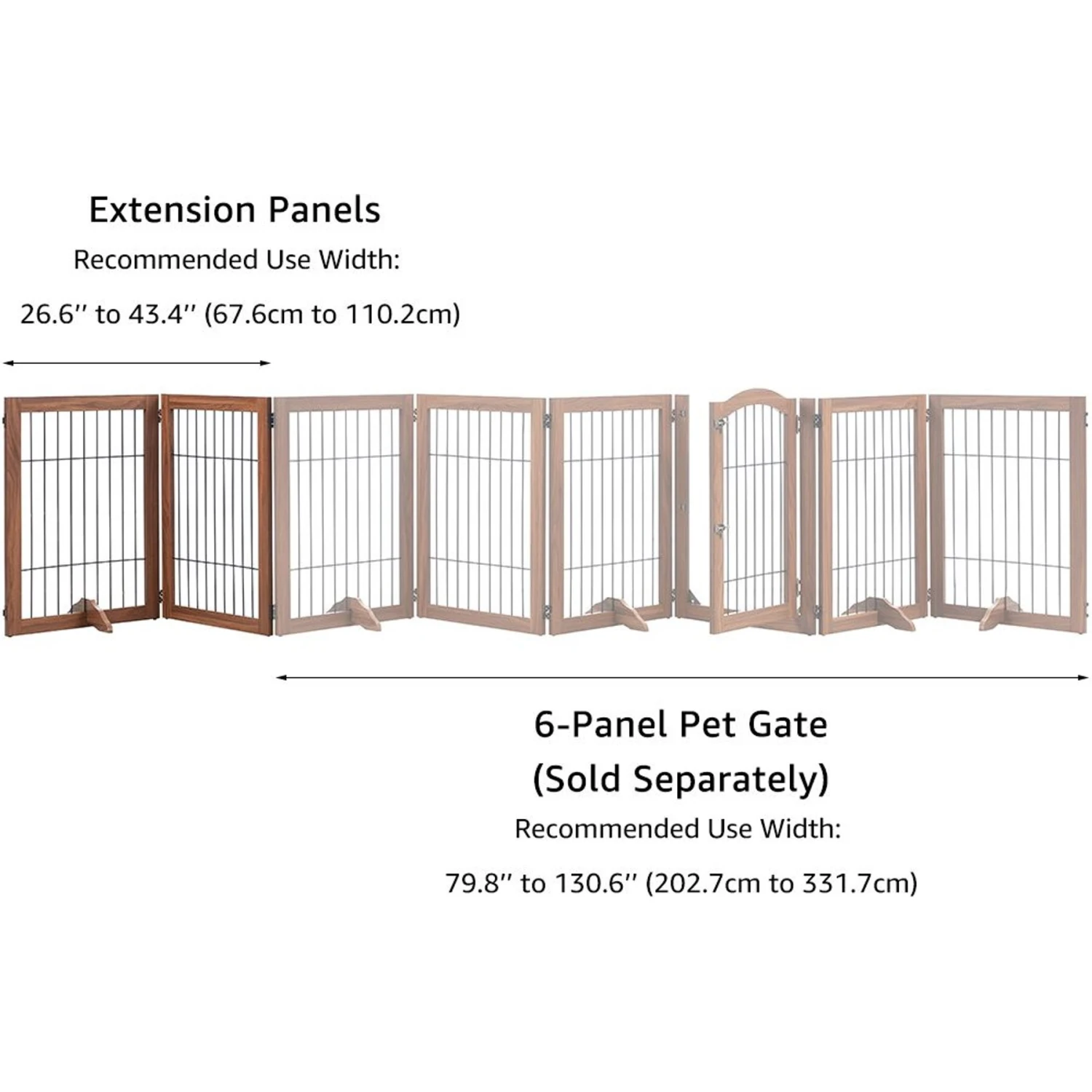 Unipaws Pet Gate Playpen 2-Panel Extension Kit, Walnut, Medium 5 Unipaws Pet Gate Playpen 2-Panel Extension Kit, Walnut, Medium - Image 5