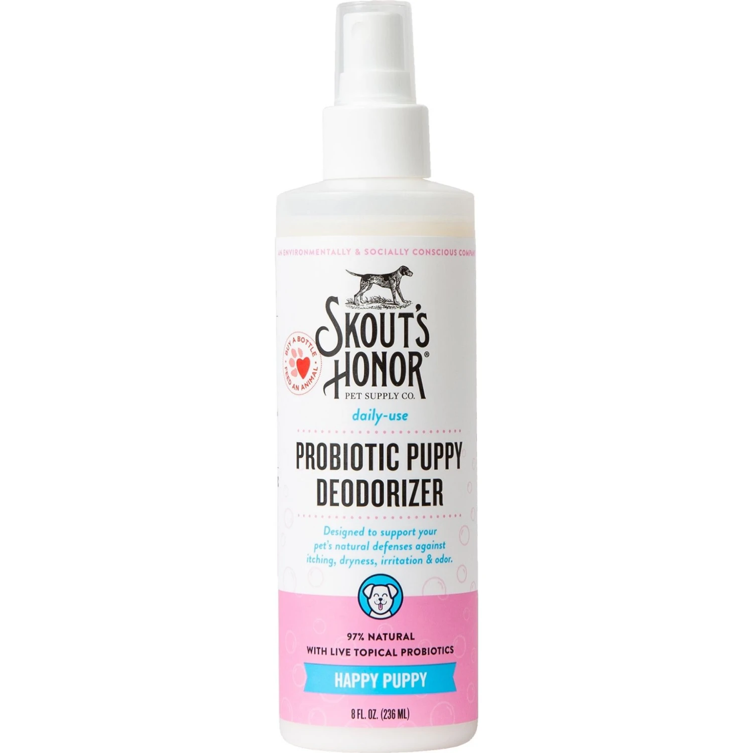 Skout's Honor Happy Puppy Probiotic Daily Use Cat & Dog Deodorizing Spray, 8-oz Bottle & Skout's Honor Dog, Cat & Small Pet Grooming Wipes, 80 Count 2 Skout's Honor Happy Puppy Probiotic Daily Use Cat & Dog Deodorizing Spray, 8-oz Bottle & Skout's Honor Dog, Cat & Small Pet Grooming Wipes, 80 Count - Image 2