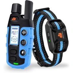 GroovyPets 1100 Yard Remote Dog Training Shock Collar, Black