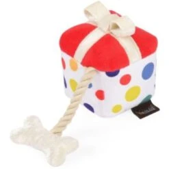P.L.A.Y. Pet Lifestyle And You Party Time Mini Party Present Plush Squeaky Dog Toy, X-Small