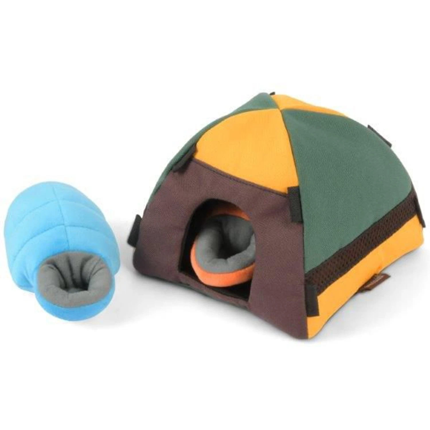 P.L.A.Y. Pet Lifestyle And You Camp Corbin Collection Trailblazing Tent Plush Squeaky Dog Toy 1 P.L.A.Y. Pet Lifestyle And You Camp Corbin Collection Trailblazing Tent Plush Squeaky Dog Toy