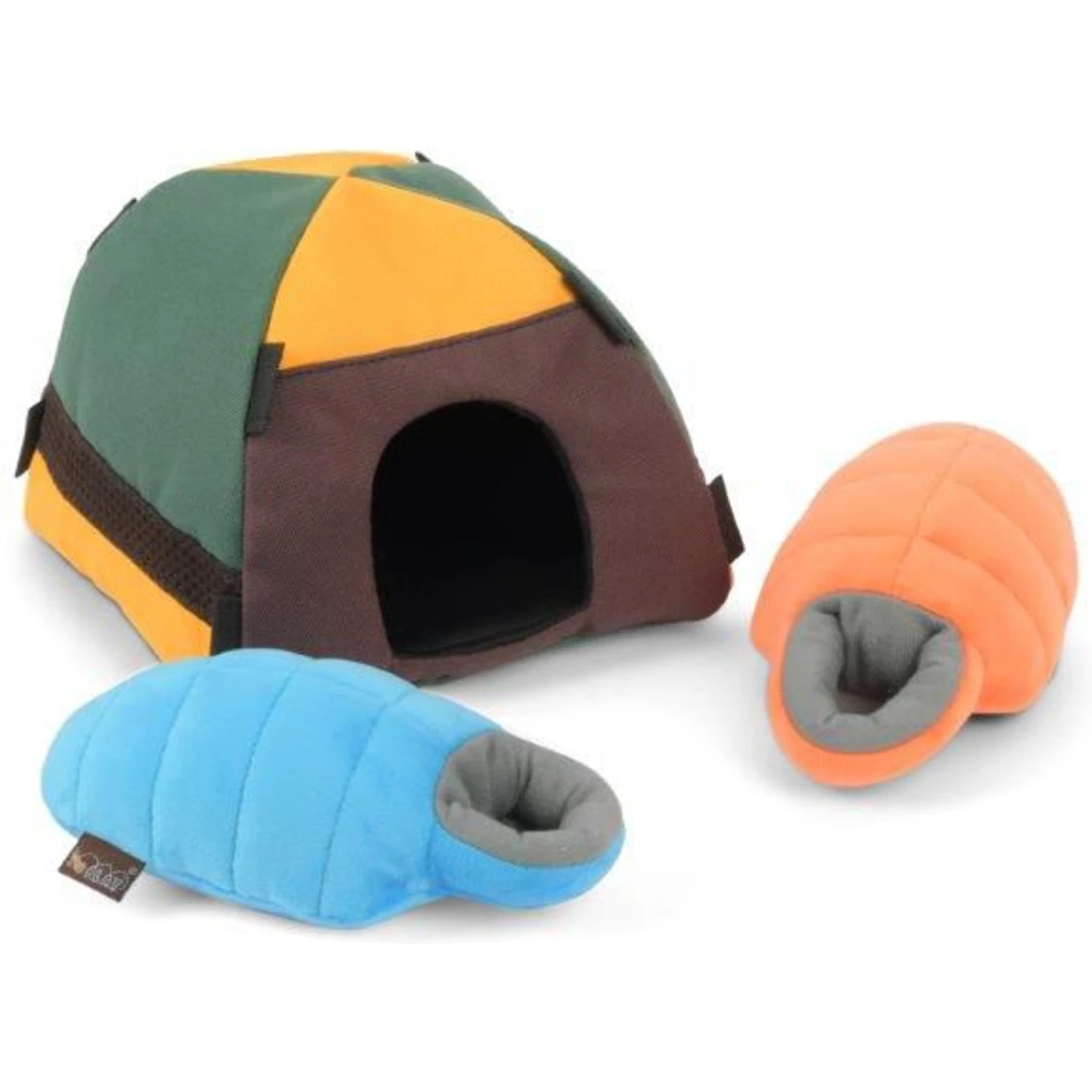 P.L.A.Y. Pet Lifestyle And You Camp Corbin Collection Trailblazing Tent Plush Squeaky Dog Toy 2 P.L.A.Y. Pet Lifestyle And You Camp Corbin Collection Trailblazing Tent Plush Squeaky Dog Toy - Image 2