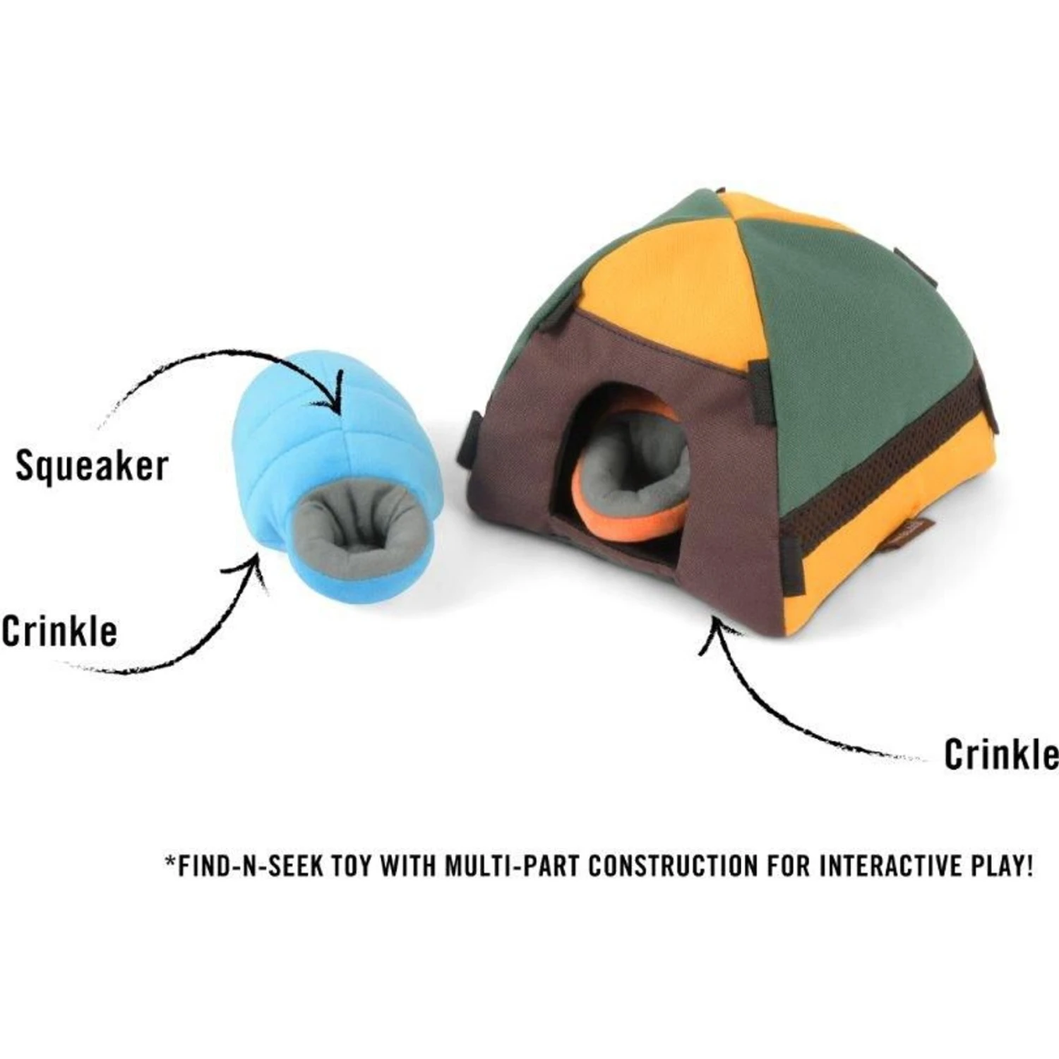 P.L.A.Y. Pet Lifestyle And You Camp Corbin Collection Trailblazing Tent Plush Squeaky Dog Toy 4 P.L.A.Y. Pet Lifestyle And You Camp Corbin Collection Trailblazing Tent Plush Squeaky Dog Toy - Image 4