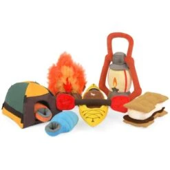 P.L.A.Y. Pet Lifestyle And You Camp Corbin Set Plush Squeaky Dog Toy, 5 Count