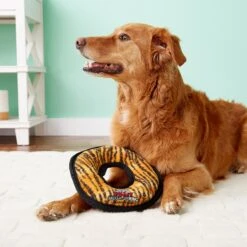 Tuffy's Mega Junior Ring Squeaky Plush Dog Toy -PetSafe Kong Shop 90136 PT4. AC SS1800 V1589560937