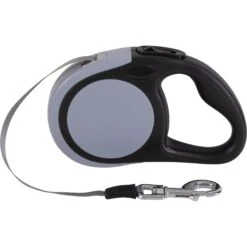 Pounce + Fetch 16-ft Retractable Dog Leash, Grey, Medium