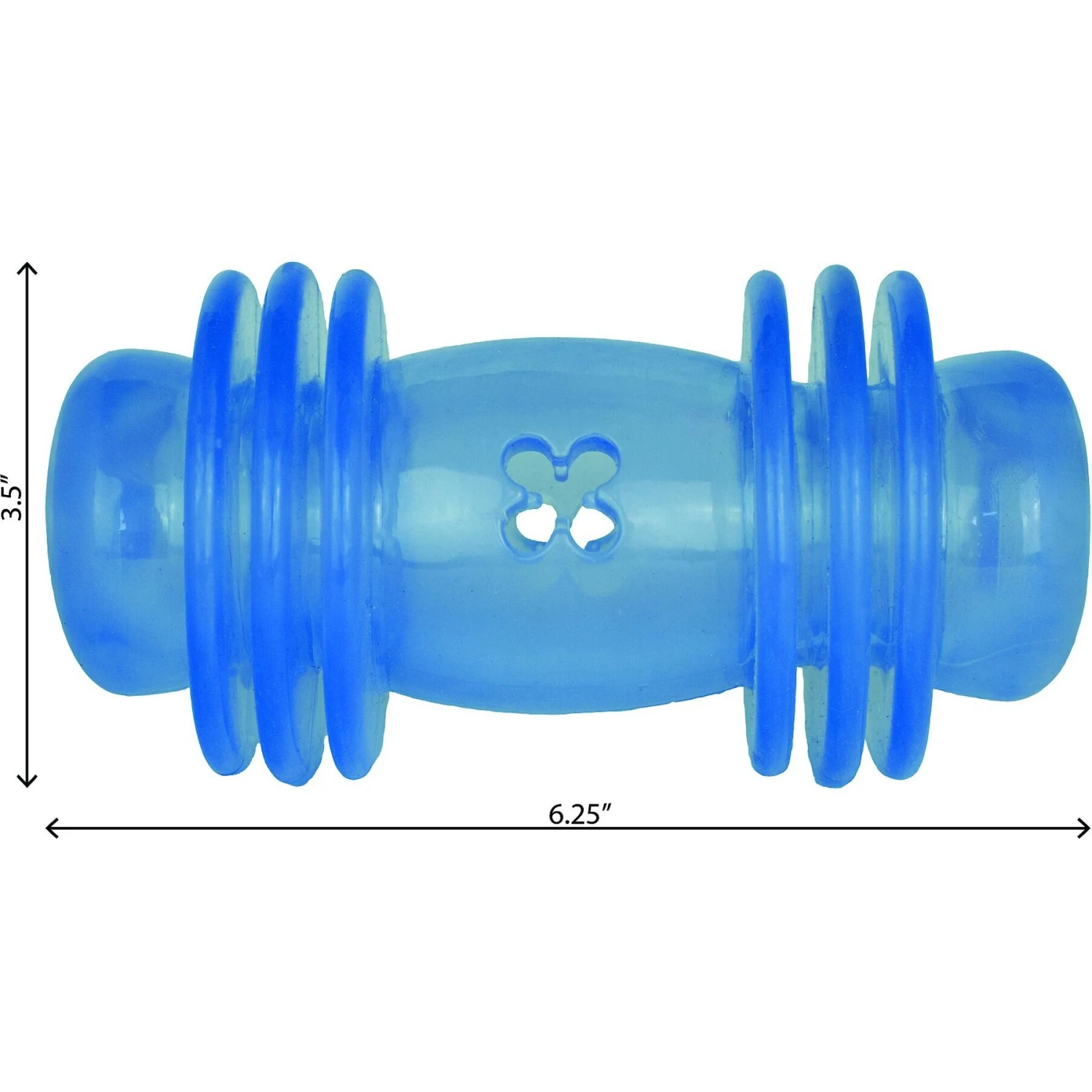 Starmark Crunching Barbell Treat Dispensing Tough Dog Toy 2 Starmark Crunching Barbell Treat Dispensing Tough Dog Toy - Image 2