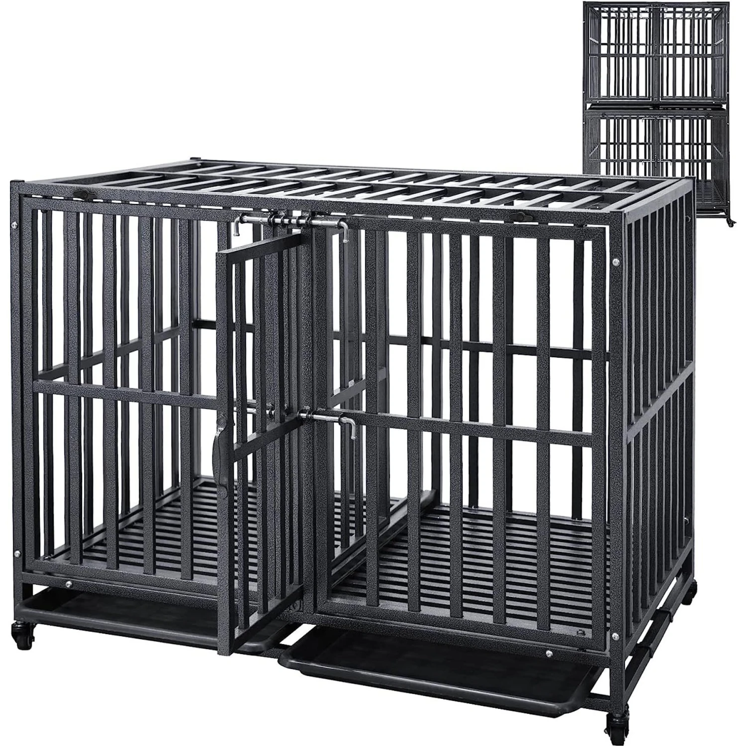 SMONTER Stackable Heavy Duty Dog Crate 2 SMONTER Stackable Heavy Duty Dog Crate - Image 2