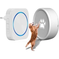 Shele Smart Doorbell With 4 Working Modes & 58 Ringtones Dog Doorbell, White