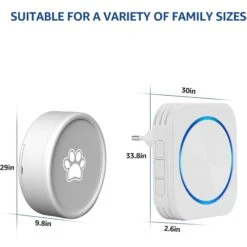 Shele Smart Doorbell With 4 Working Modes & 58 Ringtones Dog Doorbell, White 13 Shele Smart Doorbell With 4 Working Modes & 58 Ringtones Dog Doorbell, White -PetSafe Kong Shop 904302 PT6. AC SS1800 V1689630633