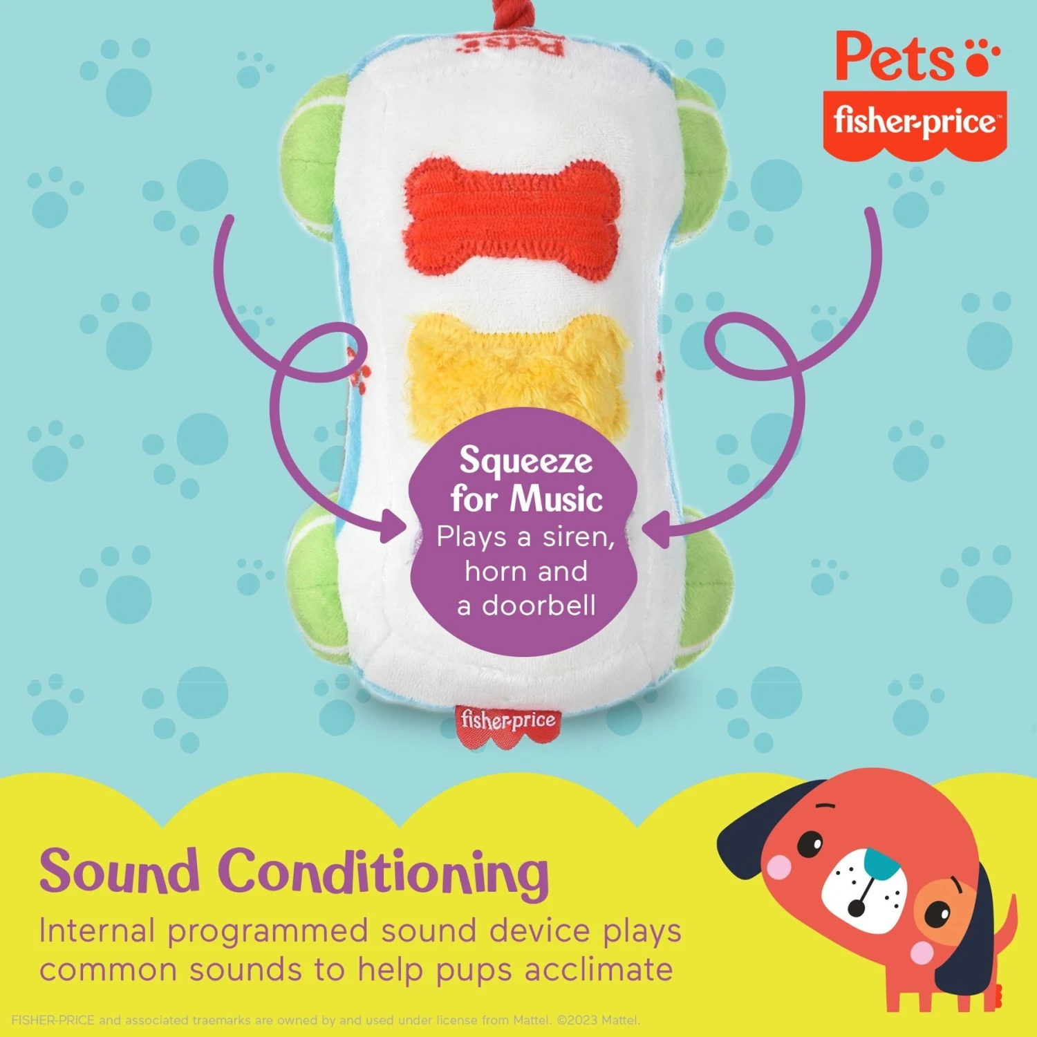FISHER PRICE Sound-Bites Plush Dog Toy, Multicolor 7 FISHER PRICE Sound-Bites Plush Dog Toy, Multicolor - Image 7