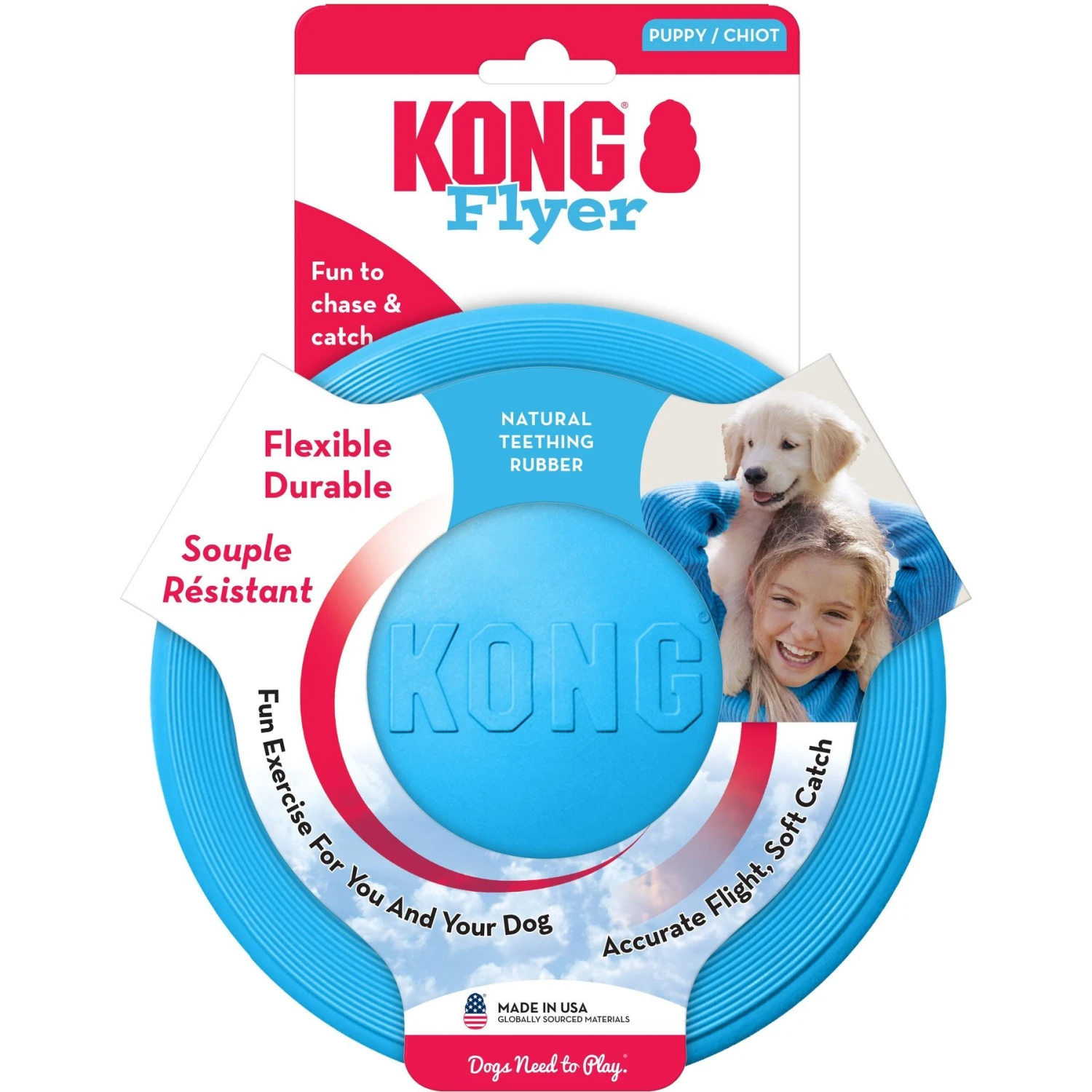 KONG Puppy Flyer Dog Toy, Color Varies 4 KONG Puppy Flyer Dog Toy, Color Varies - Image 4