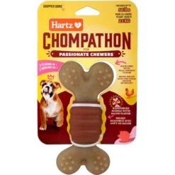Hartz Chompathon Gripper Bone Tough Dog Chew Toy, Brown, Medium