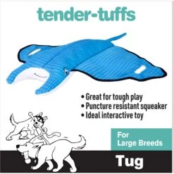 Snuggle Puppy Tender-Tuffs Tug Big Ray Squeaky Dog Plush Toy, Blue, Large -PetSafe Kong Shop 913222 PT2. AC SS1800 V1689709313