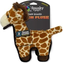 Spunky Pup Tough Plush Dog Toy, Brown, Giraffe