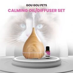 Gou Gou Pets Calming Essential Oil Blend & Diffuser Set For Anxiety Dog & Cat Spray, 15-ml Bottle -PetSafe Kong Shop 918086 PT3. AC SS1800 V1694205452