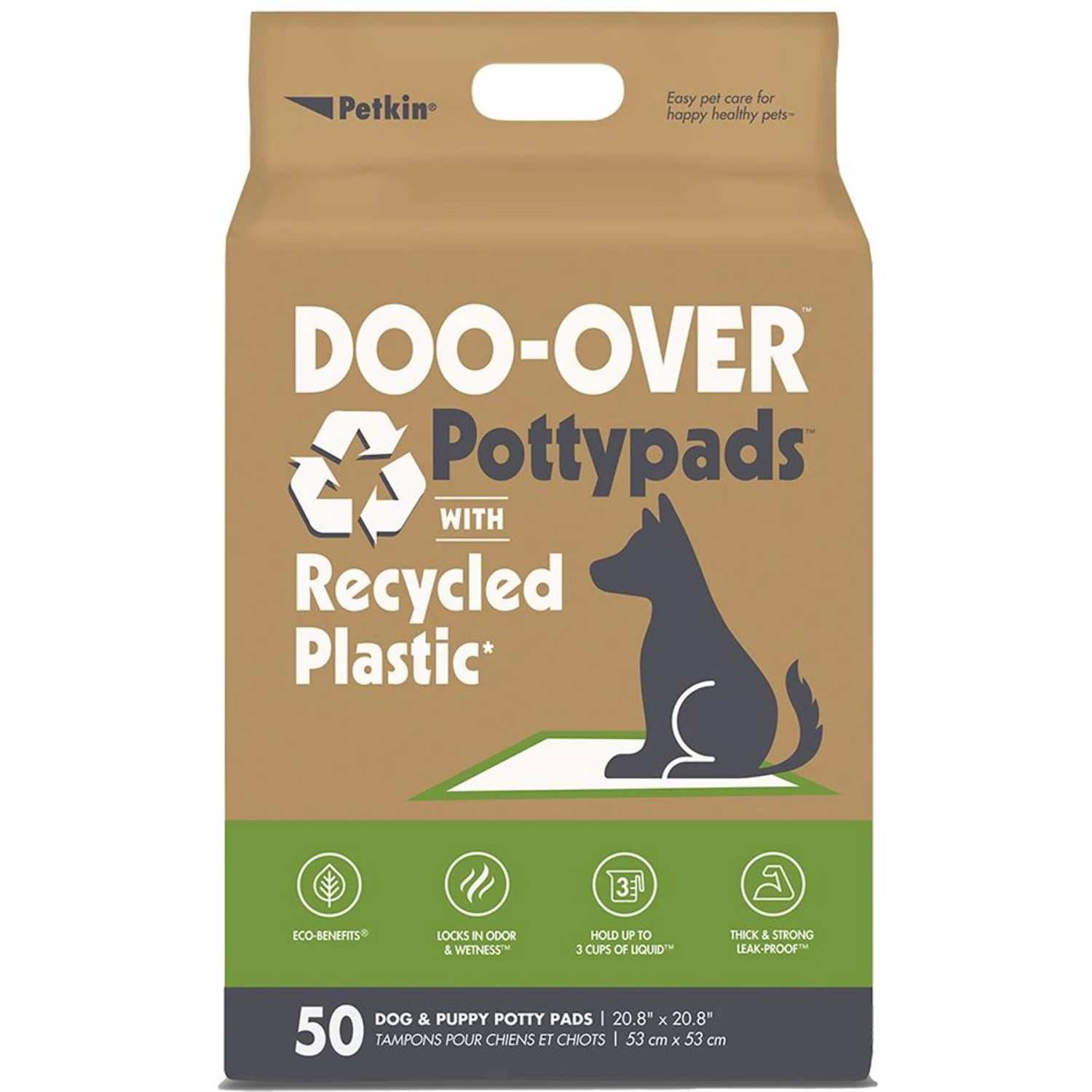 Petkin Doo-Over Dog Pee Pads, 20.8 X 20.8-in, 50 Count, Unscented 1 Petkin Doo-Over Dog Pee Pads, 20.8 X 20.8-in, 50 Count, Unscented