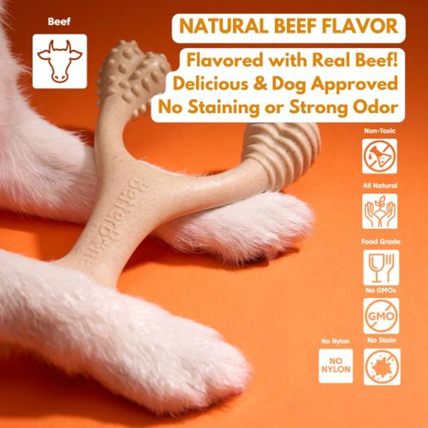 BetterBone Tough Beef Dog Toy, Natural 5 BetterBone Tough Beef Dog Toy, Natural - Image 5