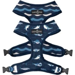 Lucy & Co. The Shark Attack Reversible Dog Harness, Blue