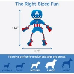 Marvel 's Captain America Plush With Rope Squeaky Dog Toy + 3 Items -PetSafe Kong Shop 929454 PT2. AC SS1800 V1690896586