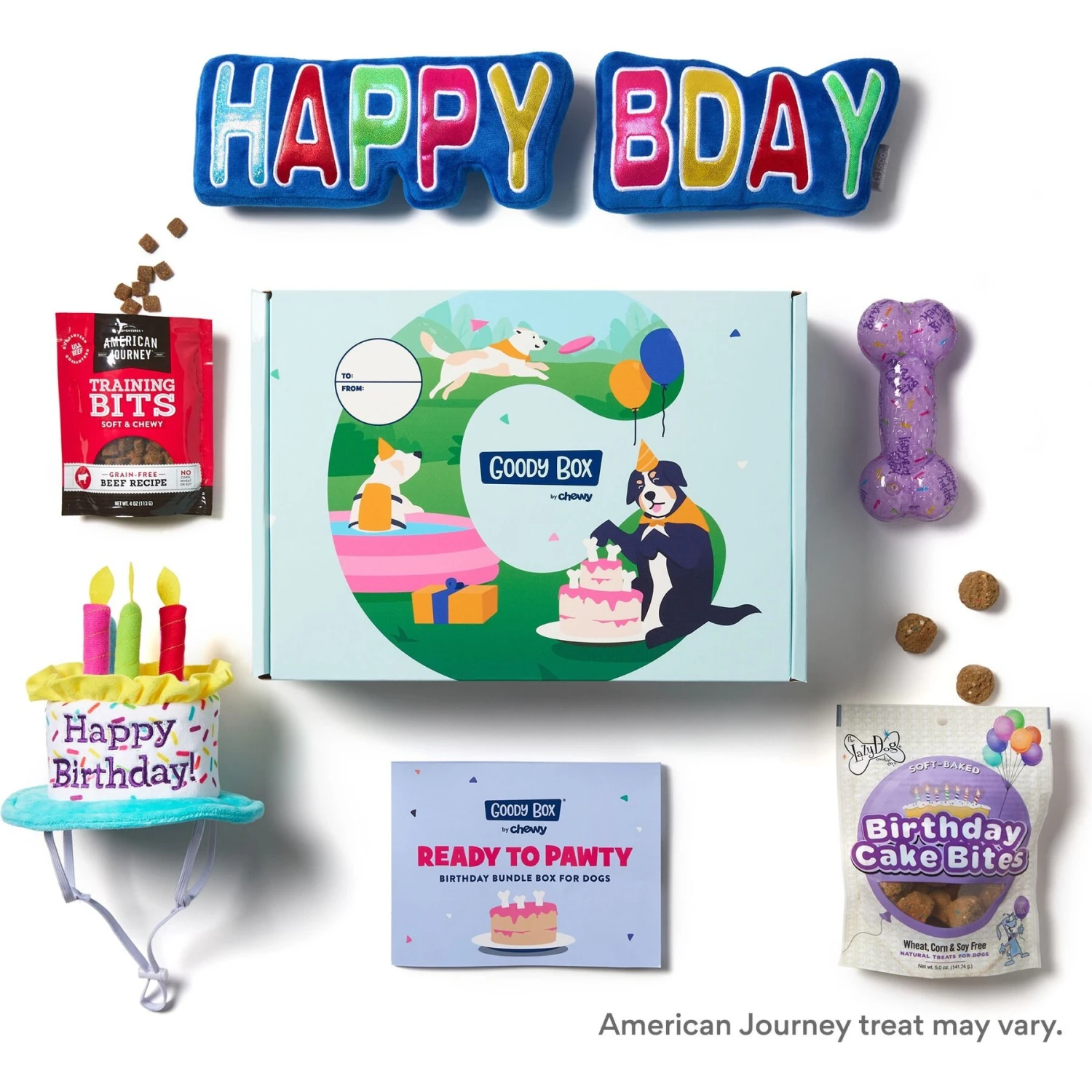 Goody Box Birthday Dog Toys & Treats & Pooch Creamery Peanut Butter Flavor Ice Cream Mix Dog Treat, 5.25-oz Cup 3 Goody Box Birthday Dog Toys & Treats & Pooch Creamery Peanut Butter Flavor Ice Cream Mix Dog Treat, 5.25-oz Cup - Image 3