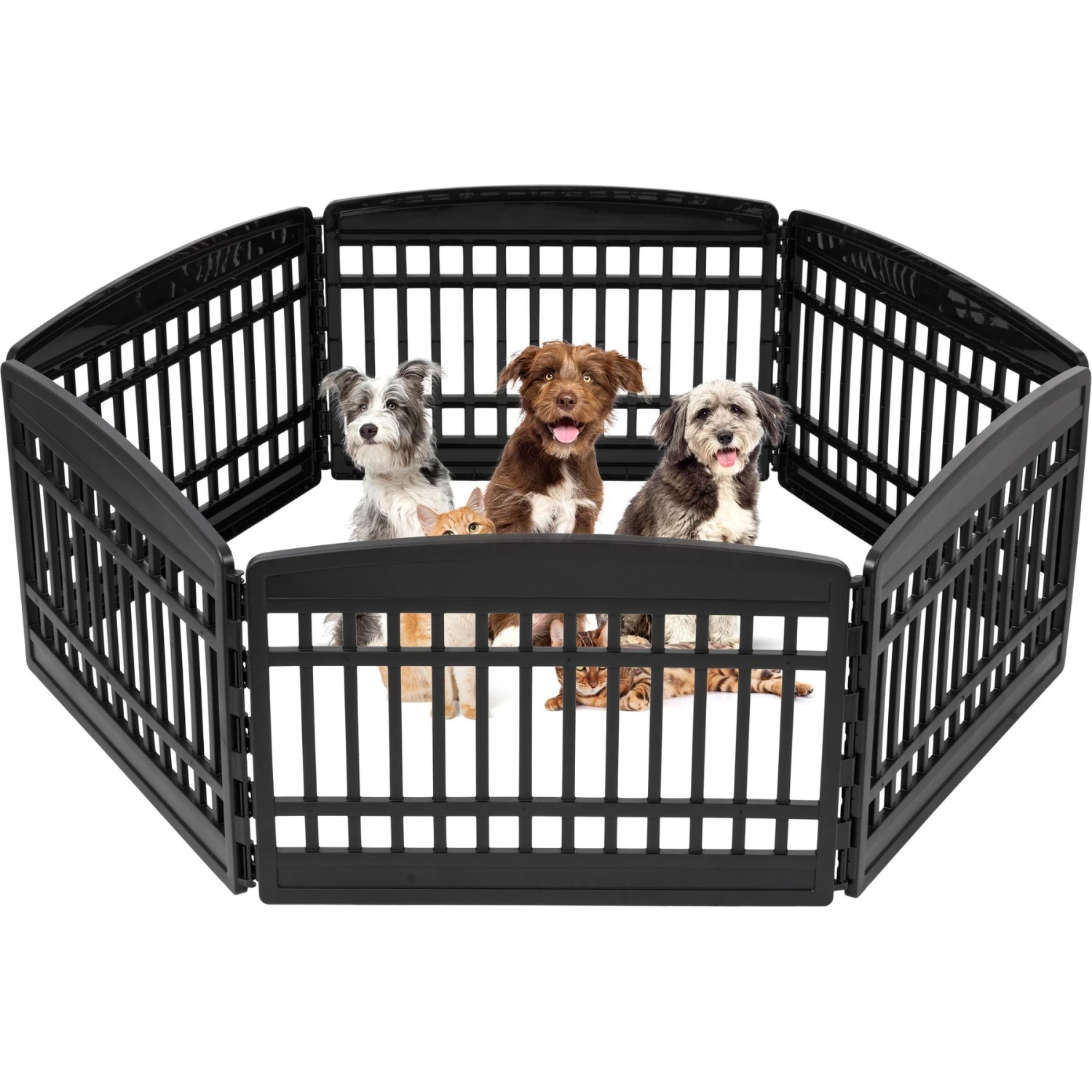 IRIS 6-Panel Dog Exercise Playpen, Black, Medium: 24-in 1 IRIS 6-Panel Dog Exercise Playpen, Black, Medium: 24-in