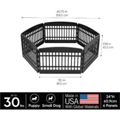 IRIS 6-Panel Dog Exercise Playpen, Black, Medium: 24-in 8 IRIS 6-Panel Dog Exercise Playpen, Black, Medium: 24-in -PetSafe Kong Shop 935694 PT1. AC SS1800 V1691503563