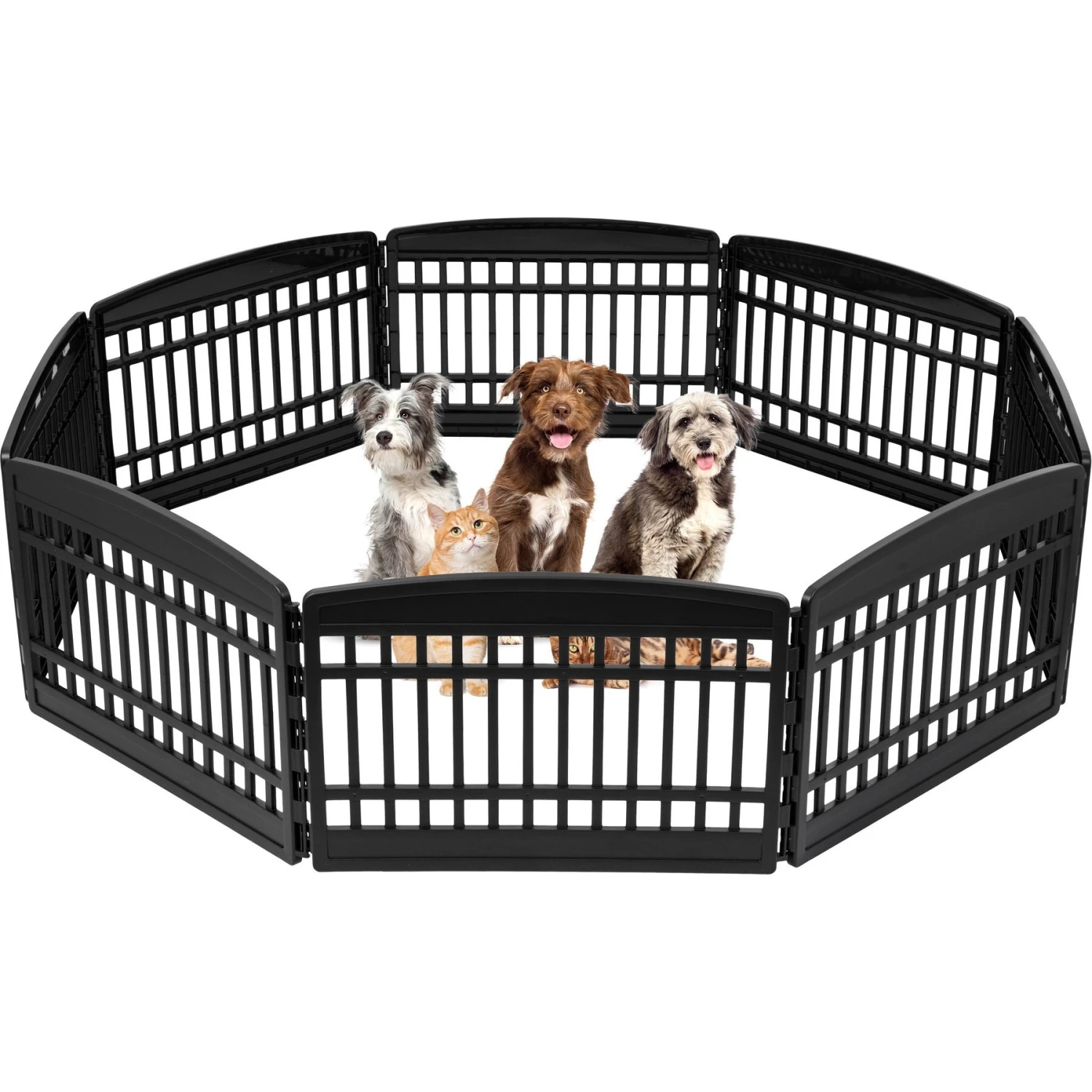 IRIS 8-Panel Dog Exercise Playpen, Black 1 IRIS 8-Panel Dog Exercise Playpen, Black