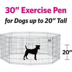 MidWest Wire Dog Exercise Pen With Step-Thru Door, Black E-Coat & MidWest Exercise Pen Top Fabric Mesh Sunscreen Accessory, Octagonal Configuration, Black -PetSafe Kong Shop 939326 PT2. AC SS1800 V1691785956