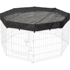 MidWest Wire Dog Exercise Pen With Step-Thru Door, Black E-Coat & MidWest Exercise Pen Top Fabric Mesh Sunscreen Accessory, Octagonal Configuration, Black -PetSafe Kong Shop 939326 PT5. AC SS1800 V1691785954