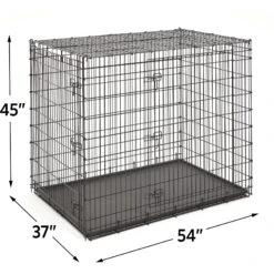 MidWest Solutions Series XX-Large Heavy Duty Double Door Wire Dog Crate, 54 Inch & MidWest Quiet Time Fleece Dog Crate Mat -PetSafe Kong Shop 939374 PT2. AC SS1800 V1691785952