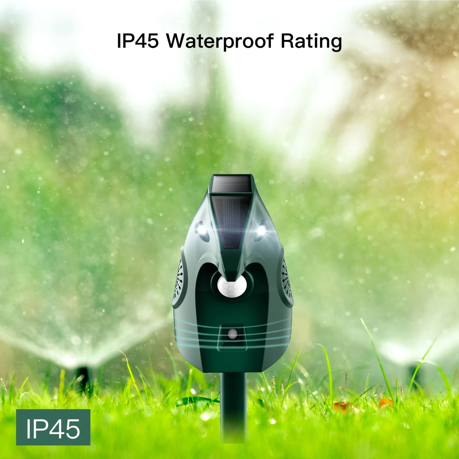 Hoistspark PIR Motion Detector Animal Repeller Devices With Solar Energy & 2 Working Modes Dog Bark Control, Green 5 Hoistspark PIR Motion Detector Animal Repeller Devices With Solar Energy & 2 Working Modes Dog Bark Control, Green - Image 5