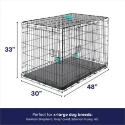 Frisco Heavy Duty Enhanced Lock Double Door Fold & Carry Wire Dog Crate & Mat Kit & MidWest Quiet Time Fleece Dog Crate Mat -PetSafe Kong Shop 947398 PT2. AC SS1800 V1693602742