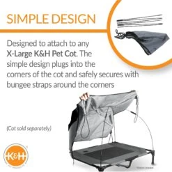 K&H Pet Products Dog Pool & Pet Bath & K&H Pet Products Canopy Add On For Elevated Dog Bed -PetSafe Kong Shop 947654 PT7. AC SS1800 V1693600812