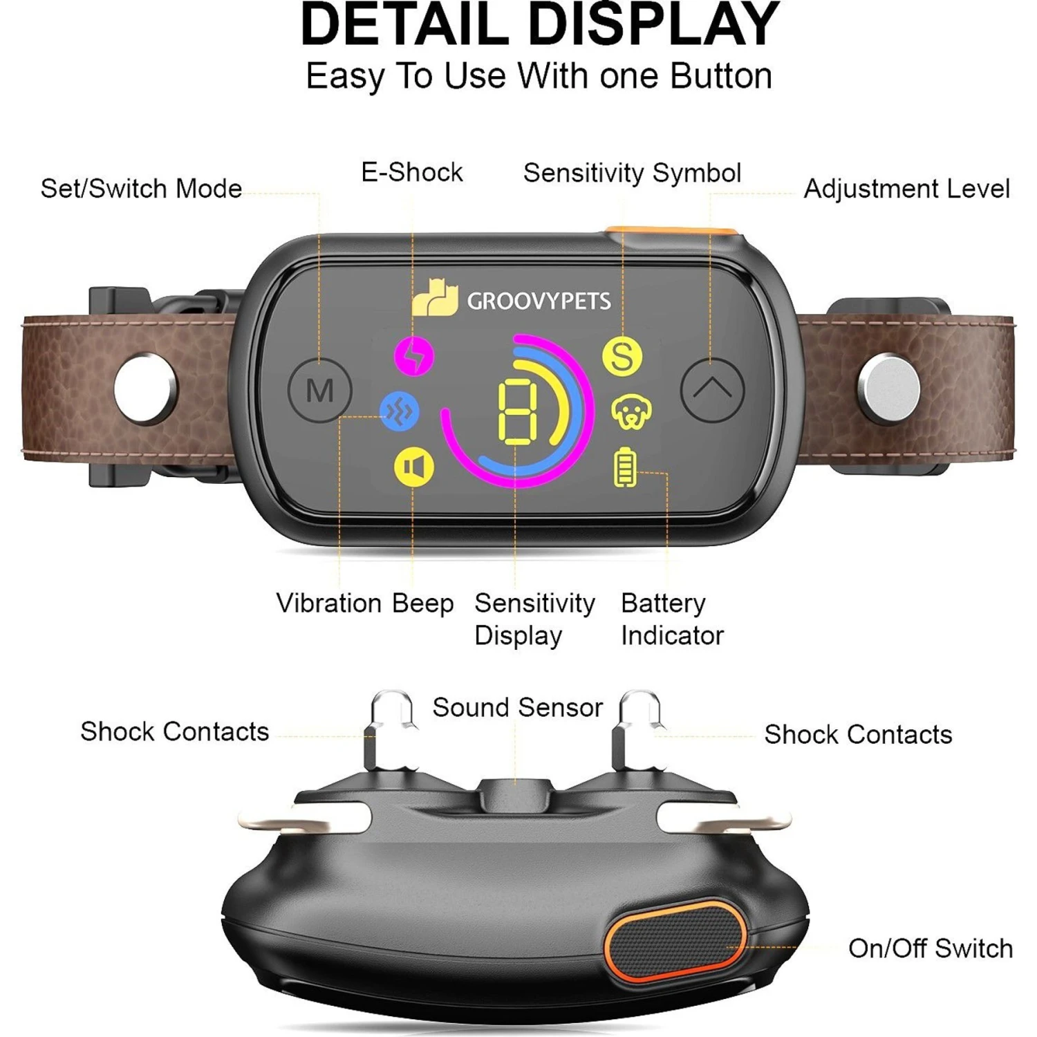 GroovyPets Waterproof Smart Barking Control Dog Collar 2 GroovyPets Waterproof Smart Barking Control Dog Collar - Image 2