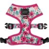 Sassy Woof Reversible Dog Harness, Floral Frenzy, Pink