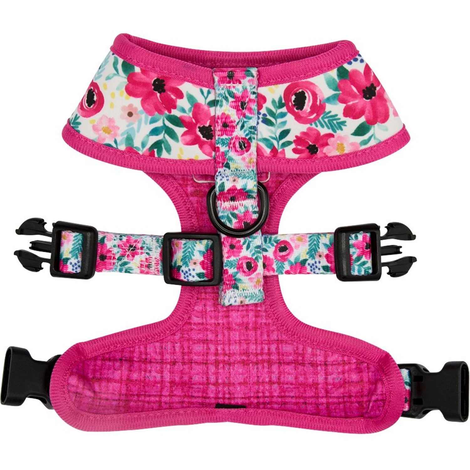 Sassy Woof Reversible Dog Harness, Floral Frenzy, Pink 2 Sassy Woof Reversible Dog Harness, Floral Frenzy, Pink - Image 2