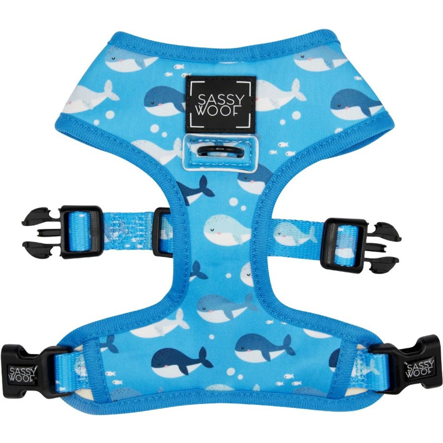 Sassy Woof Reversible Dog Harness, Might As Whale, Blue 1 Sassy Woof Reversible Dog Harness, Might As Whale, Blue