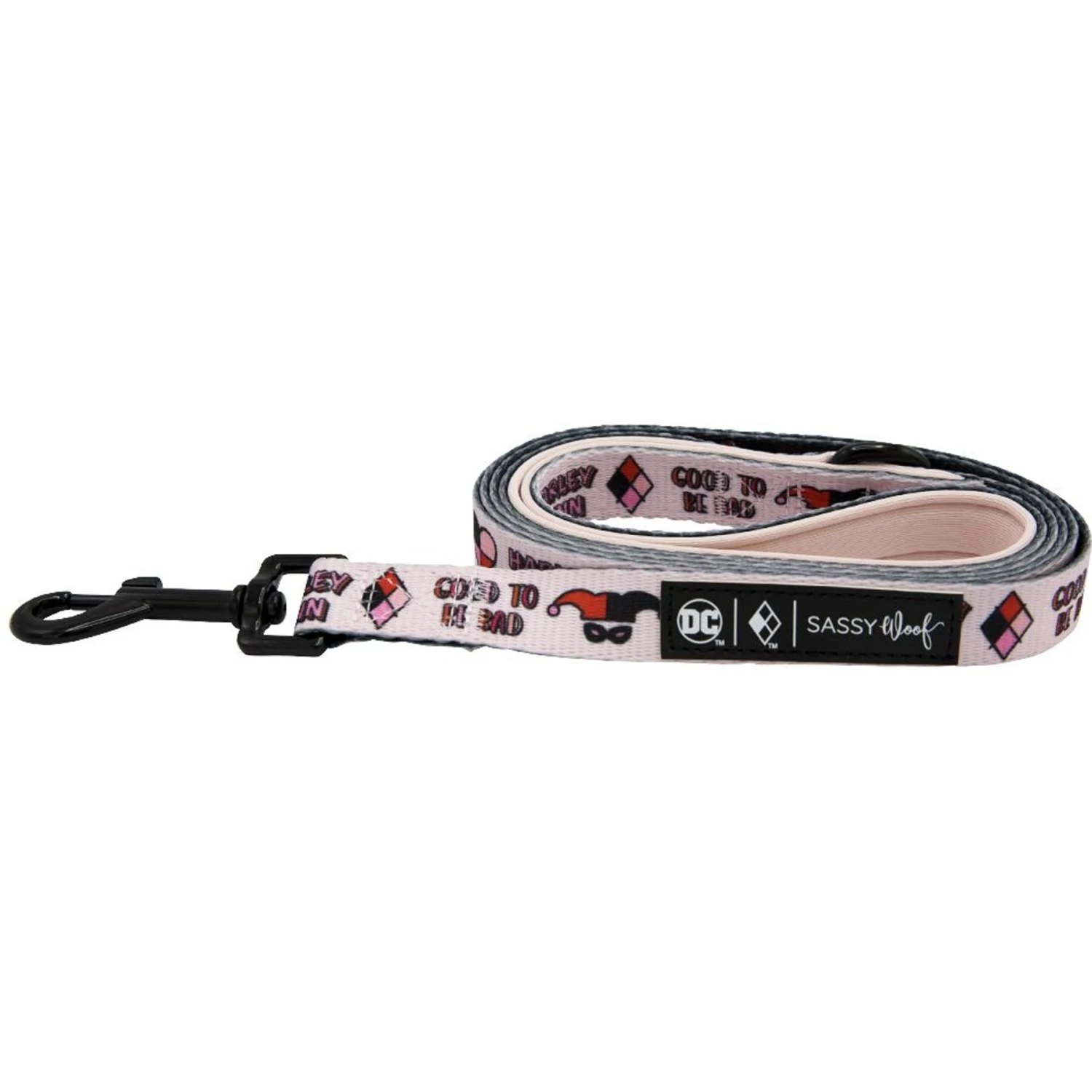 Sassy Woof Harley Quinn Dog Leash, Pink, 5-ft Long, 4/5-in Wide 2 Sassy Woof Harley Quinn Dog Leash, Pink, 5-ft Long, 4/5-in Wide - Image 2