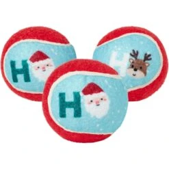Frisco Holiday Santa's Helpers Plush Squeaky Dog Toy, 3 Count & Frisco Holiday Ho Ho Ho Fetch Squeaky Tennis Ball Dog Toy -PetSafe Kong Shop 986214 PT5. AC SS1800 V1698258463